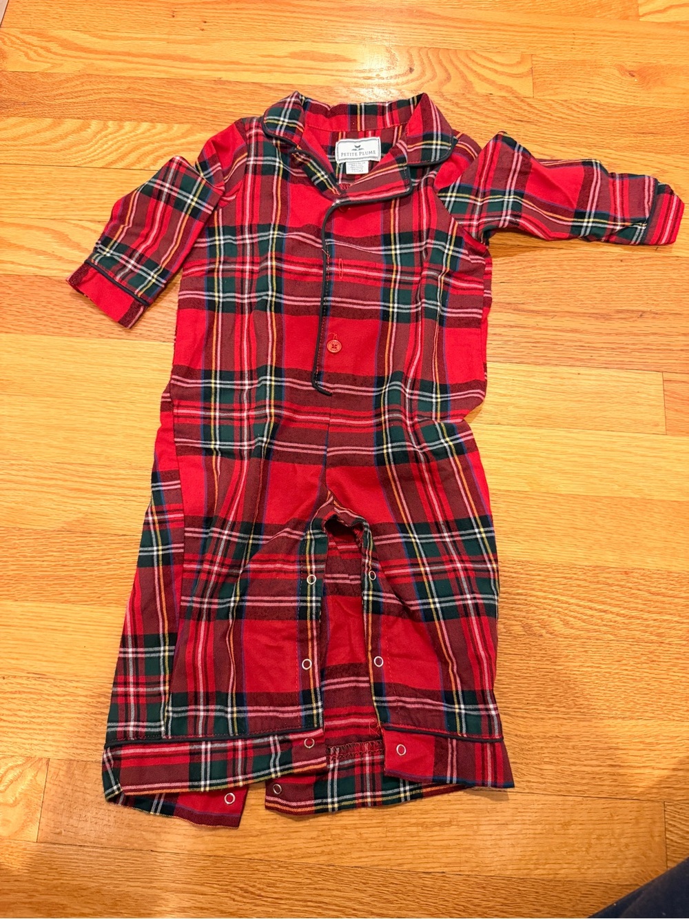 Red Plaid Kids One-Piece Sleep Sack - Cozy Holiday Pajama